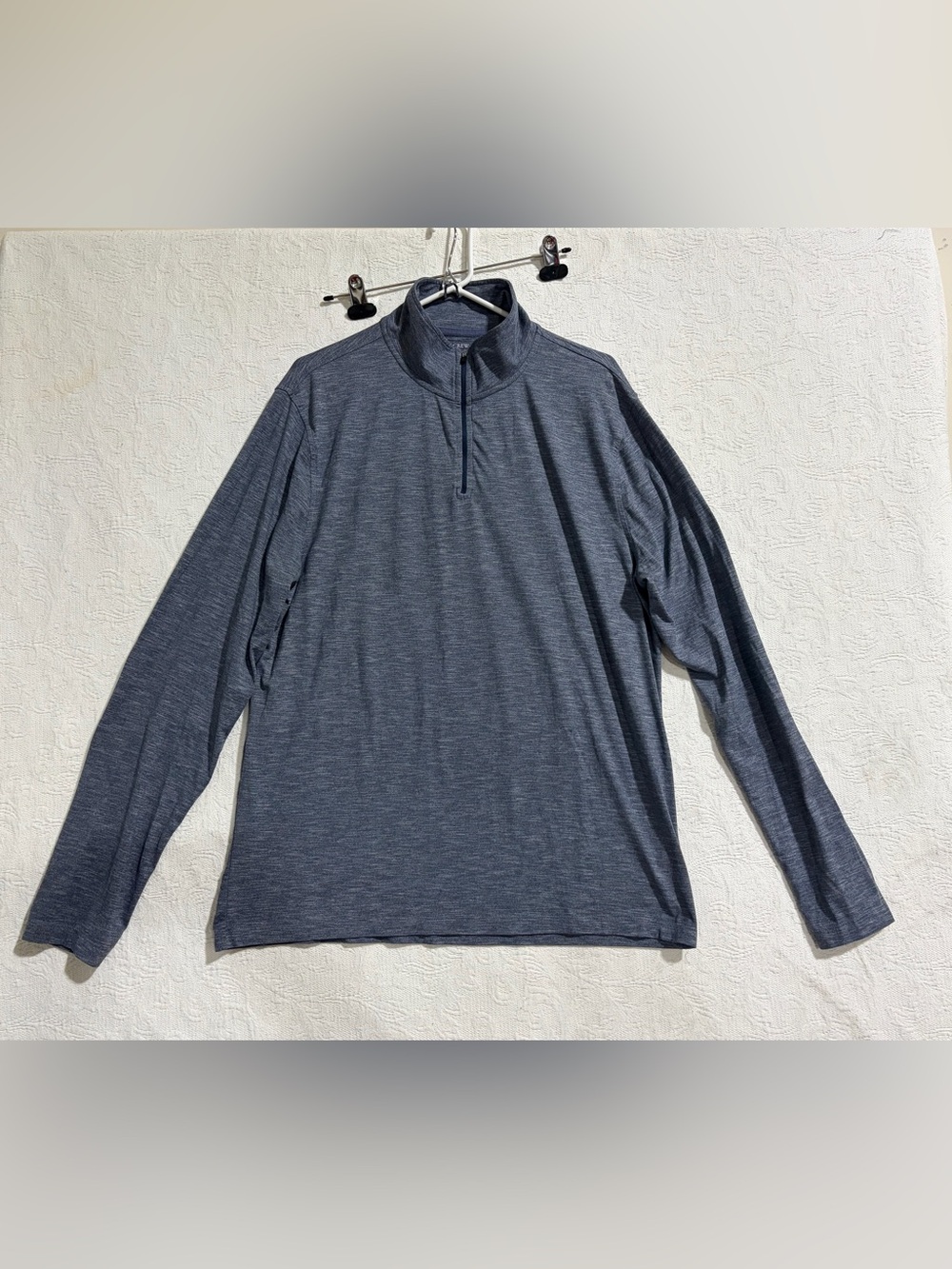 J. Crew Men's Blue-Gray Quarter-Zip Pullover